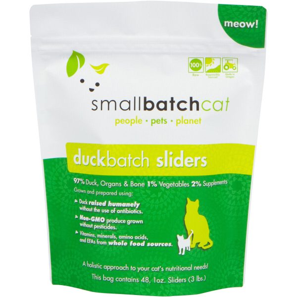 SmallBatch Cat Food Raw Duck Sliders 3lb Online Hot Sale