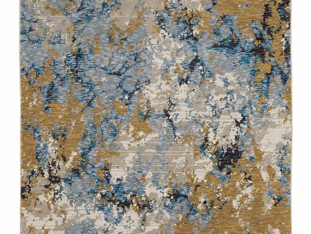 Oriental Weavers EVOLUTION 0980A Blue Gold Contemporary Machinemade Rug Fashion