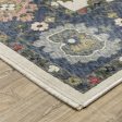 Oriental Weavers Hastings HA01E Ivory Blue Casual Power-Loomed Rug Online Hot Sale