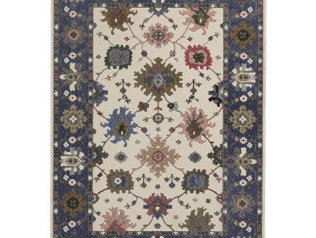 Oriental Weavers Hastings HA01E Ivory Blue Casual Power-Loomed Rug Online Hot Sale