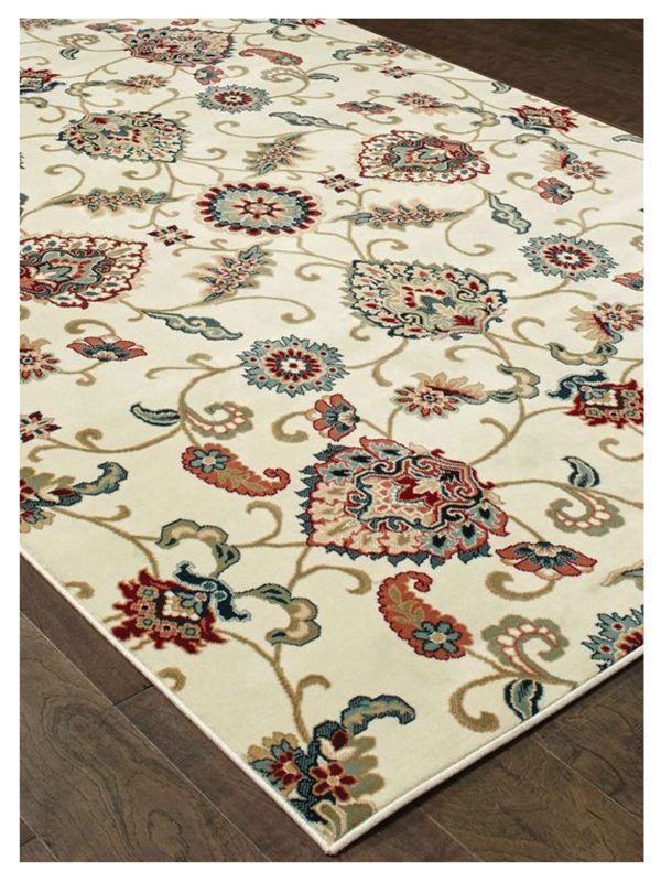 Oriental Weavers KASHAN 9946W Ivory Multi Casual Machinemade Rug Online Hot Sale