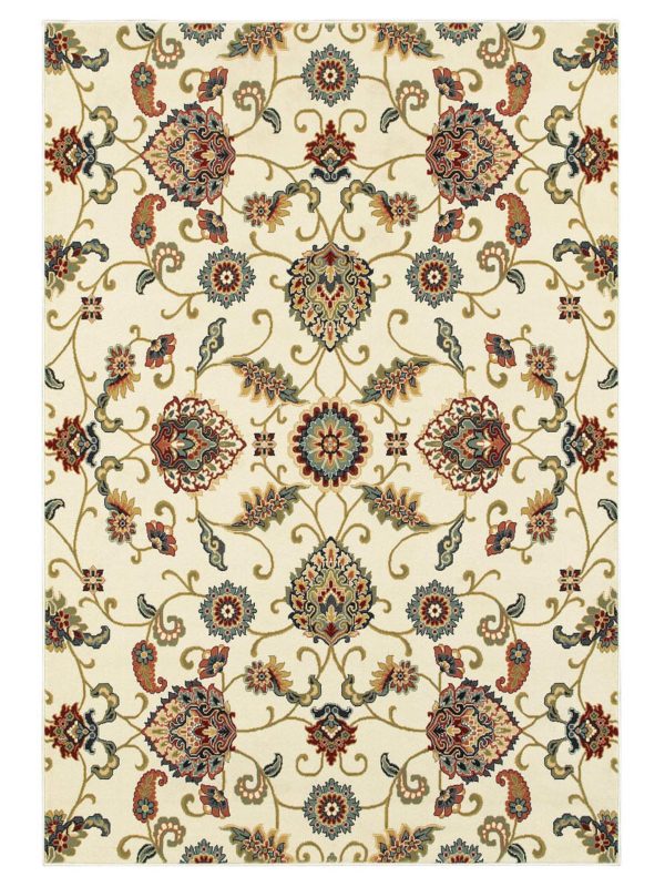 Oriental Weavers KASHAN 9946W Ivory Multi Casual Machinemade Rug Online Hot Sale