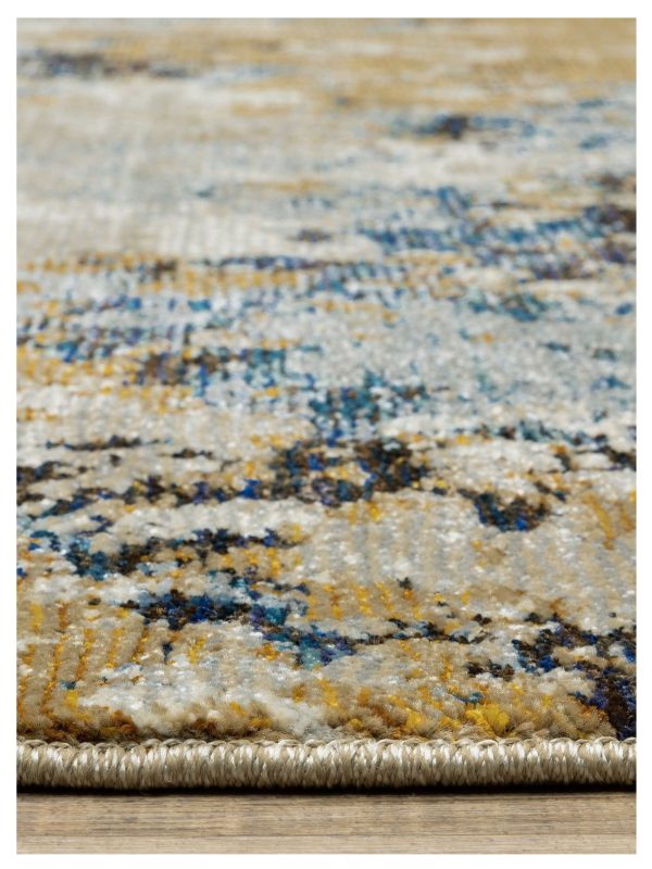 Oriental Weavers EVOLUTION 0980A Blue Gold Contemporary Machinemade Rug Fashion