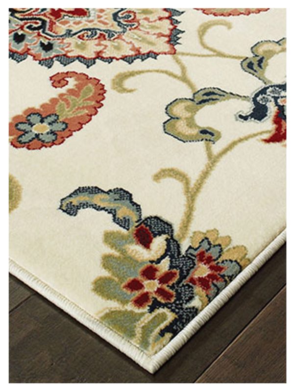 Oriental Weavers KASHAN 9946W Ivory Multi Casual Machinemade Rug Online Hot Sale