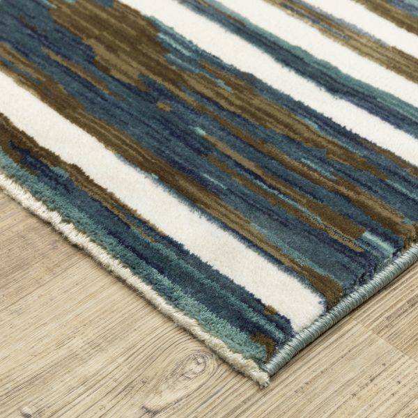 Oriental Weavers Reed RE05A Ivory Blue Casual Power-Loomed Rug Sale