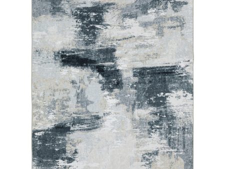 Oriental Weavers Sumter SUM12 Ivory Grey Washable Machine-Print Rug For Sale