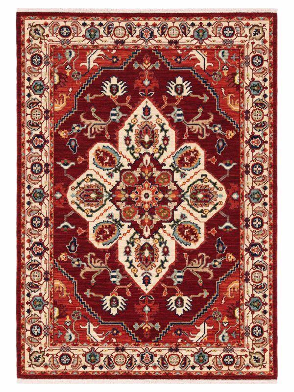 Oriental Weavers LILIHAN 5502C Red Ivory Traditional Machinemade Rug Online