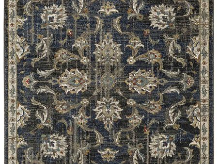 Oriental Weavers VENICE 4333B Charcoal Blue Traditional Machinemade Rug For Discount