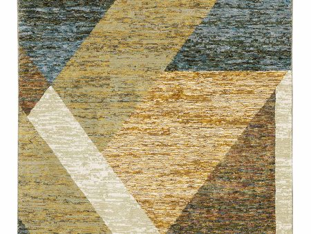 Oriental Weavers STRADA STR09 Gold Blue Contemporary Machinemade Rug Online