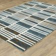 Oriental Weavers Reed RE05A Ivory Blue Casual Power-Loomed Rug Sale