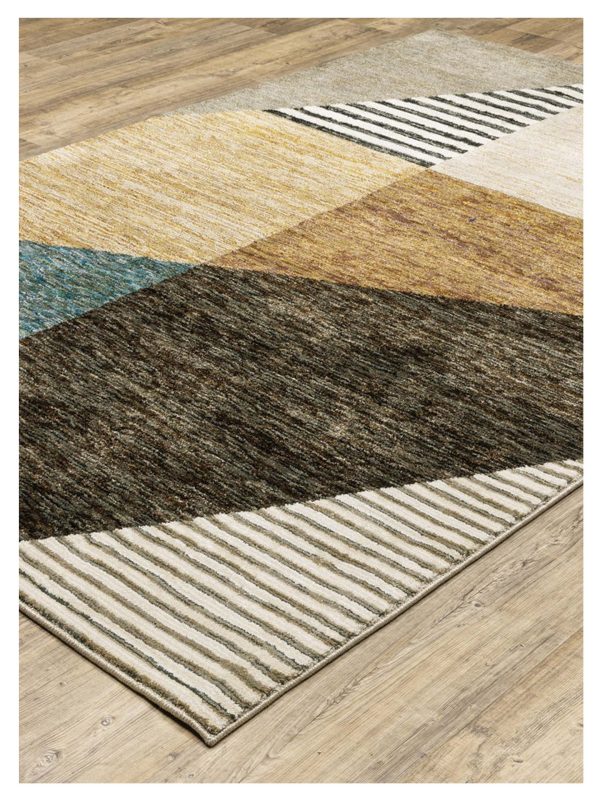 Oriental Weavers STRADA STR10 Gold Multi Contemporary Machinemade Rug Cheap