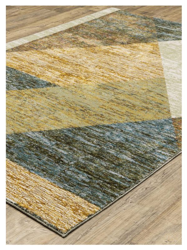 Oriental Weavers STRADA STR09 Gold Blue Contemporary Machinemade Rug Online