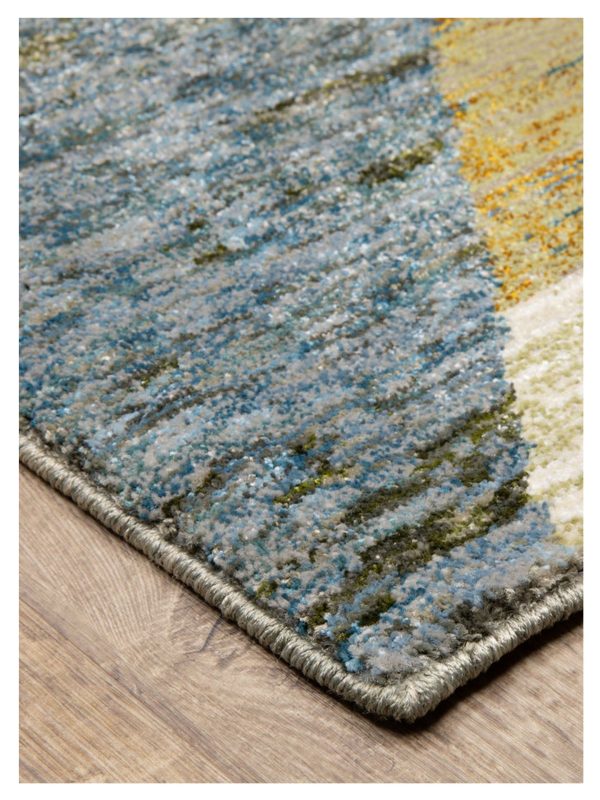 Oriental Weavers STRADA STR09 Gold Blue Contemporary Machinemade Rug Online