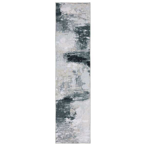 Oriental Weavers Sumter SUM12 Ivory Grey Washable Machine-Print Rug For Sale