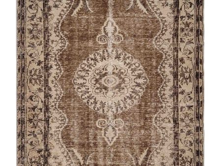 Artisan Angelina  Brown Beige Vintage Knotted Rug Discount