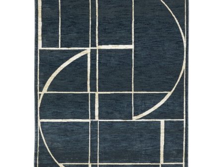 Oriental Weavers Reed RE04B Blue Ivory Contemporary Power-Loomed Rug on Sale