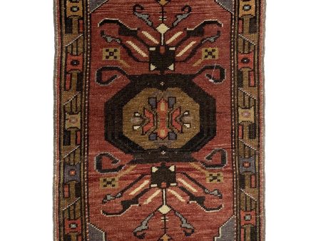 Artisan Angelina  Rose Brown Vintage Knotted Rug Online