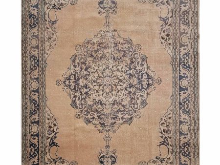 Artisan Angelina  Lt.Coral Blue Vintage Knotted Rug Online Sale